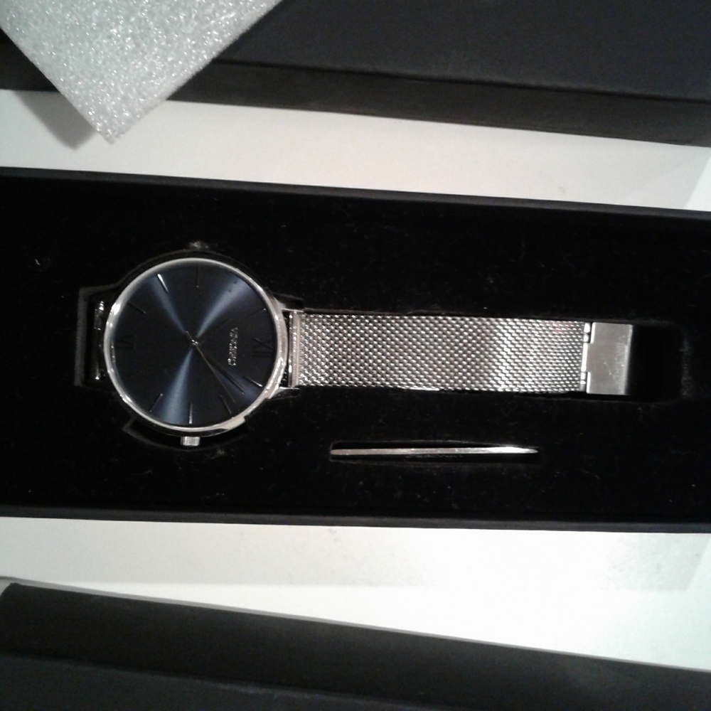 Vincero Eros Mesh silver & Turkish blue watch
